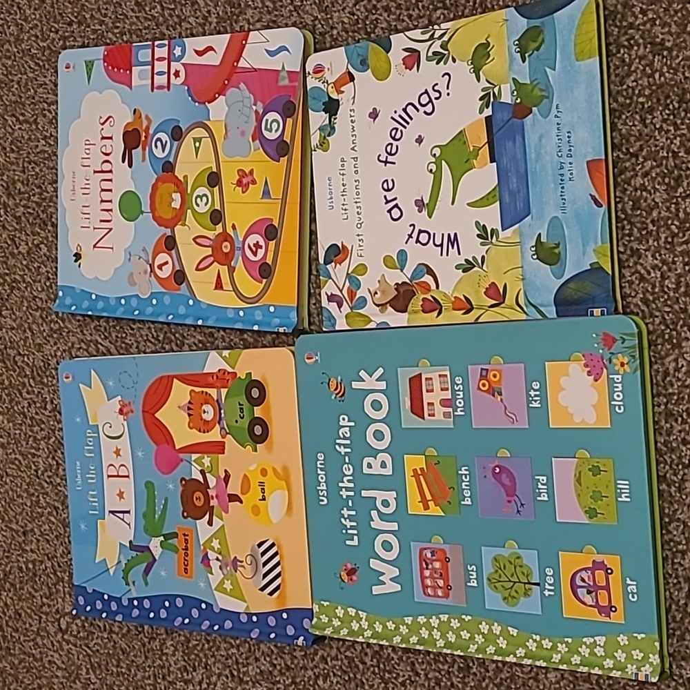 Lift A Flip-A-B-C-Numbers-Word-What are feelings?-Usburne-Kids books